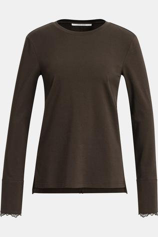 T-Shirt Long Sleeve Top With Lace Cuff