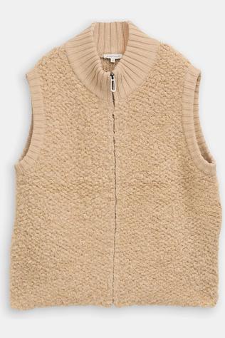 Cardigan Bouclé Vest With Zipper