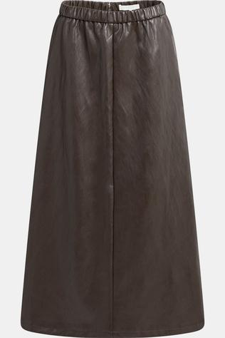 Rok Faux Leather Aline Midi Skirt With Pockets