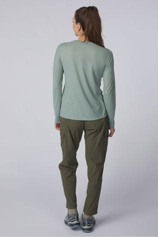 Patagonia T-Shirt W'S L/S Cap Cool Trail Shirt - Stratapeaks Cover Green