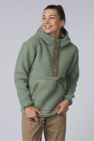 Passenger Clothing ltd Fleece Clover Recycled Sherpa Fleece Hooded Pullover Pistachio