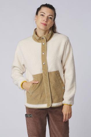 Passenger Clothing ltd Fleece Clover Recycled Sherpa Fleece Jacket Vintage White