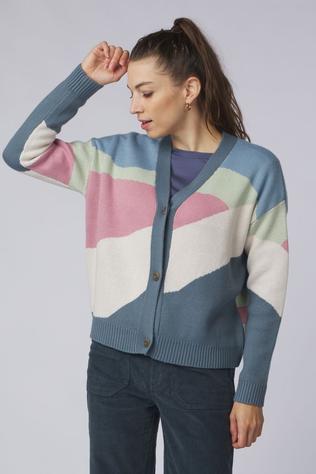 Passenger Clothing ltd Fleece Scenic Recycled Knitted Cardigan 2.0 Scenic Stormy Blue