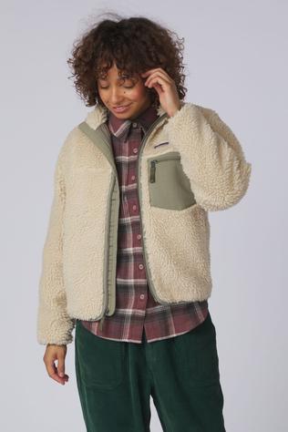 Patagonia Polaire W'S Classic Retro-X Jkt Dark Natural W/River Rock Green
