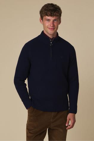Barbour Pull Newtown Halfzip Sweater Essentials Navy