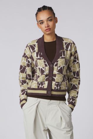 Oxbow Pull Retroflo Cropped Cardigan Dune