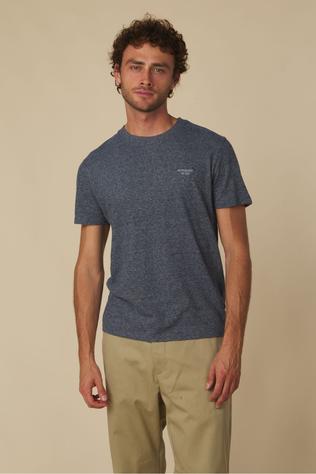 Superdry T-Shirt Essential Stacked Logo Embroidered T-Shirt Eclipse Navy/Grey Feeder/Grey