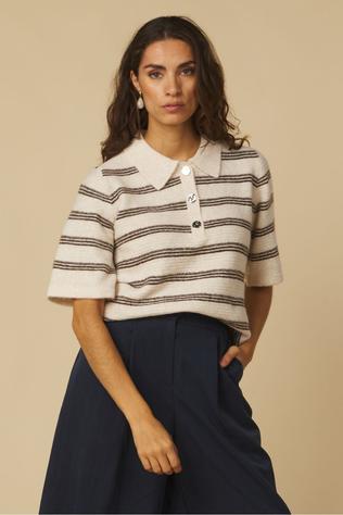 Fransa Pull Kendra Oatmeal Stripe