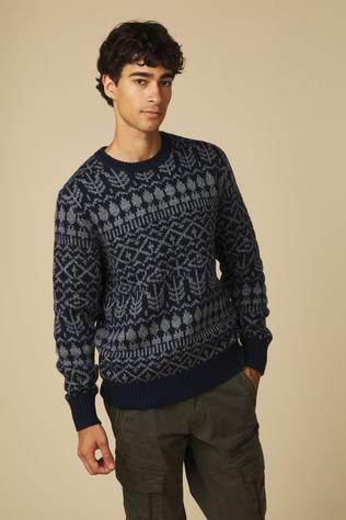 Jack & Jones Trui Clark Knit Pattern Dark Navy