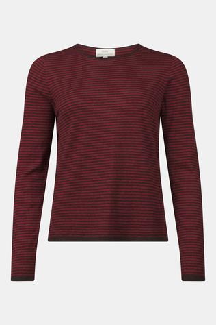 Yerse T-Shirt O Clara Rayas45 084 Granate+013 Chocolate