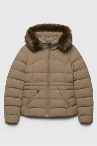 Superdry Veste Hooded Faux Fur Fuji Padded Jacket Verweerd Steenbruin