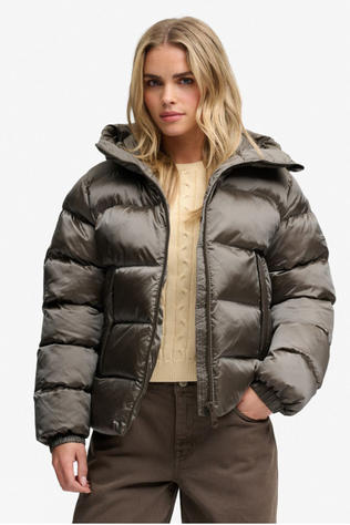 Superdry Veste Hooded Shine Puffer Jacket Deep Khaki Green