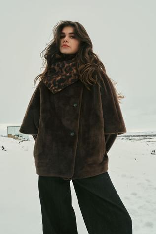 Manteau Oversized Reversible Faux Fur Sleeveless Jacket
