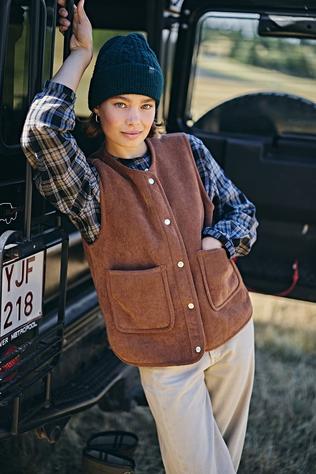 Vila Blazer Majlina Rev Teddy Birch Detail:Nuthatch Corduroy