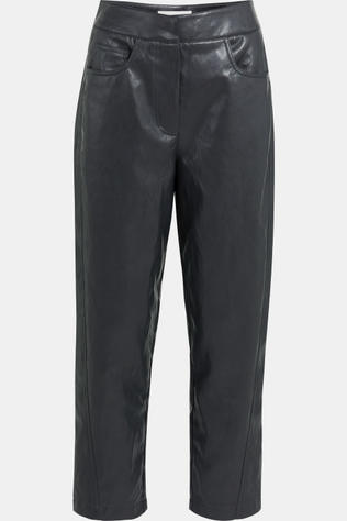 Pantalon Faux Leather Carrot With Seam