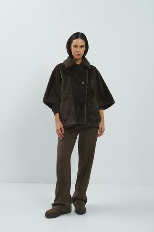 Yaya Pantalon Woven Structured Straight Leg Tailored Trousers Cocoa Brown Melange