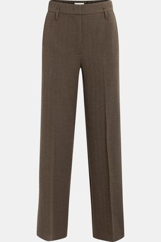 Yaya Pantalon Woven Structured Straight Leg Tailored Trousers Cocoa Brown Melange