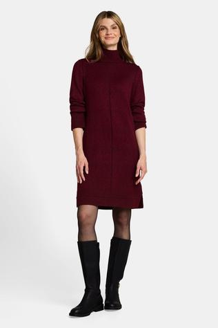 Tom Tailor Jurk Cosy Dress With Mockneck Preppy Plum Melange