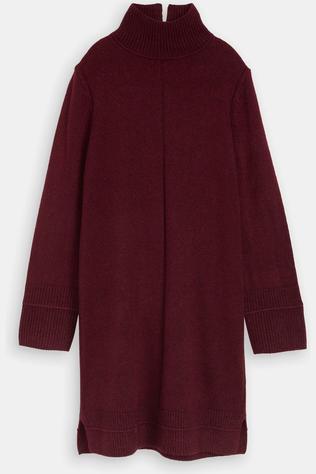 Tom Tailor Jurk Cosy Dress With Mockneck Preppy Plum Melange