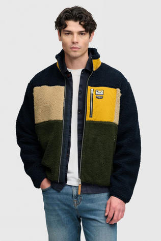 Polaire Colour Block Retro Zip Fleece