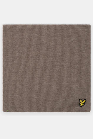 Lyle & Scott Sjaal Lambswool Blend Ribbed Scarf Muted Taupe Marl