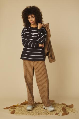 T-Shirt Roasted Stripped Long Sleeve Tee.