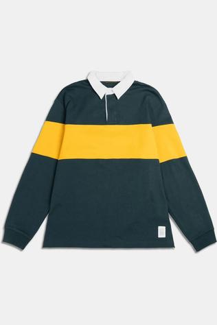 Topo Designs Polo Mountain Rugby Shirt M Dark Pine/Mustard