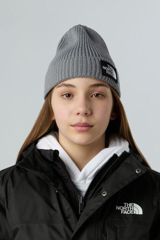 The North Face Bonnet Kids Tnf Logo Box Cuffed Beanie Tnf Medium Grey Heather