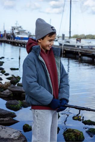 The North Face Muts Kids Tnf Logo Box Cuffed Beanie Tnf Medium Grey Heather
