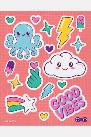 Rainette Reflective Sticker Good Vibes