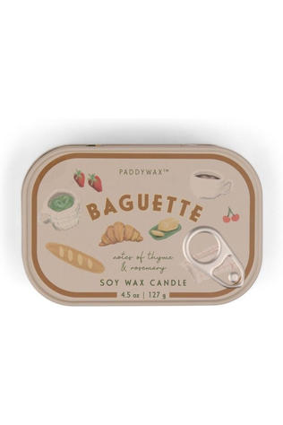 PADDYWAX Bougie Bistro 127G French Baguette Printed Tin Candle - R Geen