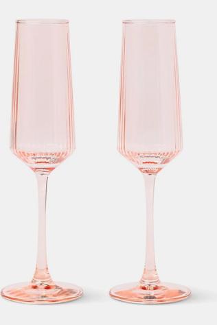 Crockery The Luna Champagne Flutes - Set Of 2 - Blush