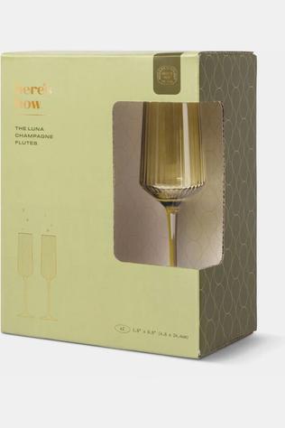 Crockery The Luna Champagne Flutes - Set Of 2 - Olive