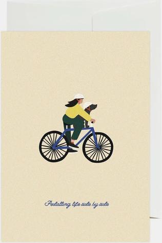 Carte De Voeux Greeting Card Paddeling Life Side By Side