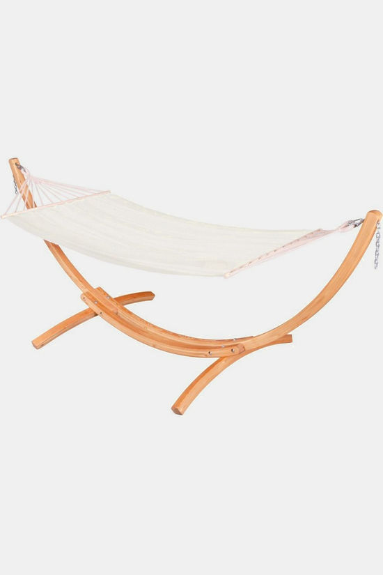 La Siesta Chillounge Set Polycotton + Wooden Stand white/brown