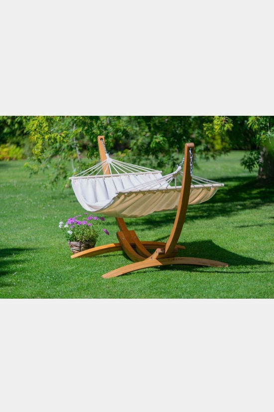 La Siesta Chillounge Set Polycotton + Wooden Stand white/brown