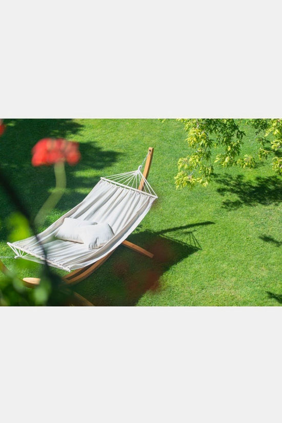 La Siesta Chillounge Set Polycotton + Wooden Stand white/brown