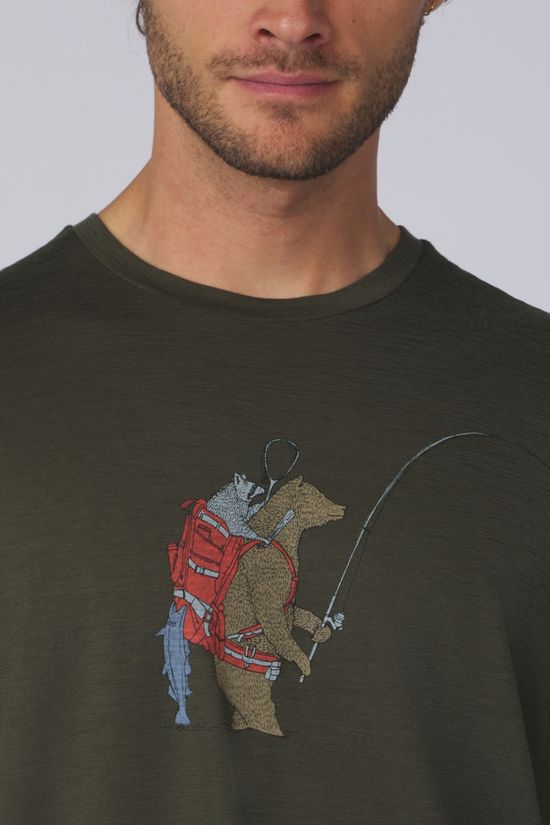 icebreaker T-Shirt M Mer 150 Tech Lite Ss Tee Bear Catch Dk Loden