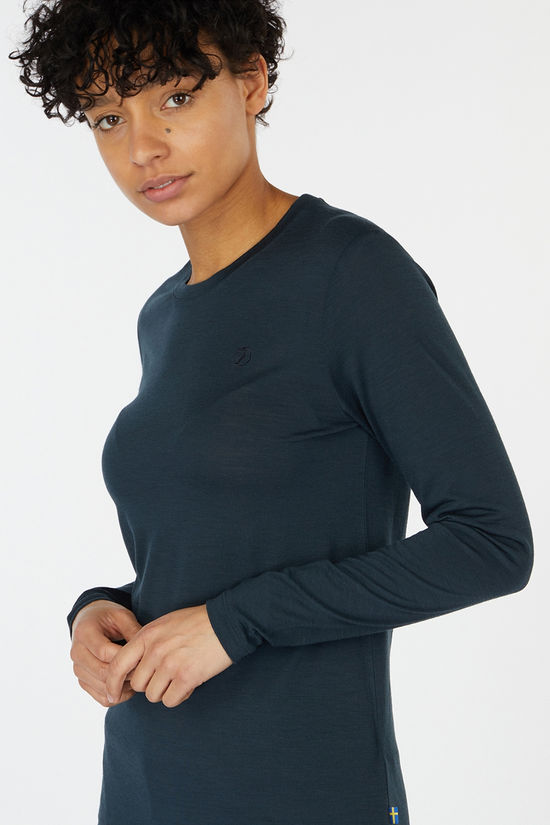 Fjällräven T-Shirt Abisko Wool Ls W Navy Blue