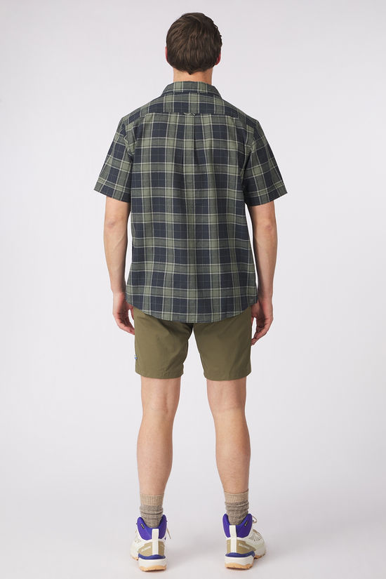 Fjällräven Chemise Ovik Travel Ss Shirt Dark Navy Patina Green