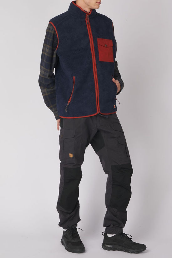 Fjällräven Gilet Vardag Pile Fleece Navy-Autumn Leaf
