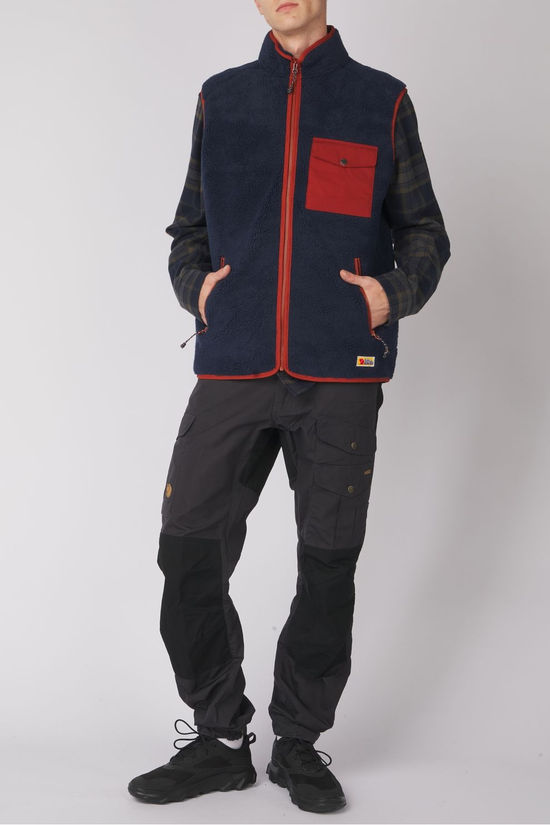 Fjällräven Gilet Vardag Pile Fleece Navy-Autumn Leaf
