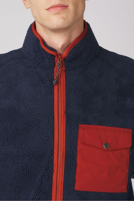 Fjällräven Gilet Vardag Pile Fleece Navy-Autumn Leaf