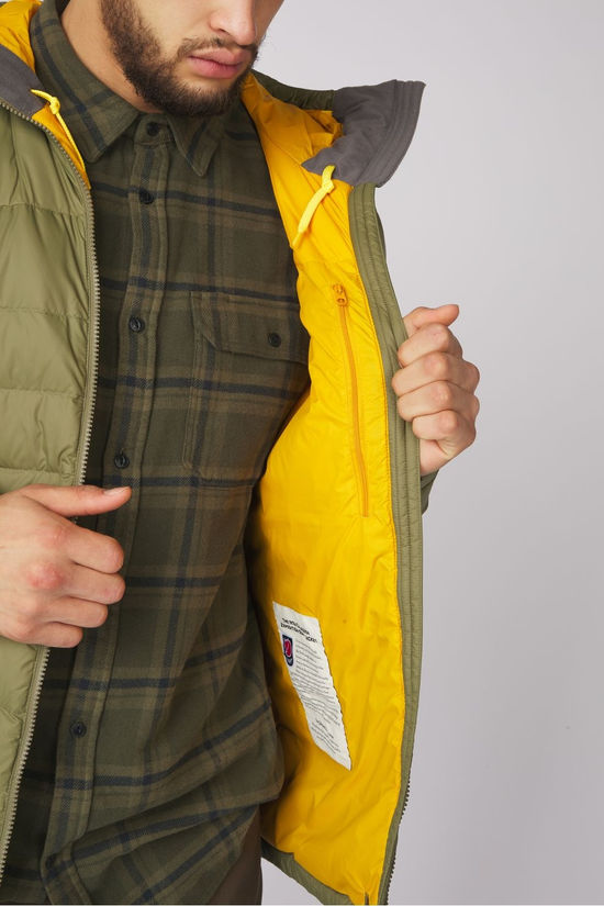 Fjällräven Doudoune Expedition Pack Down Hoodie M Green-Mustard Yellow