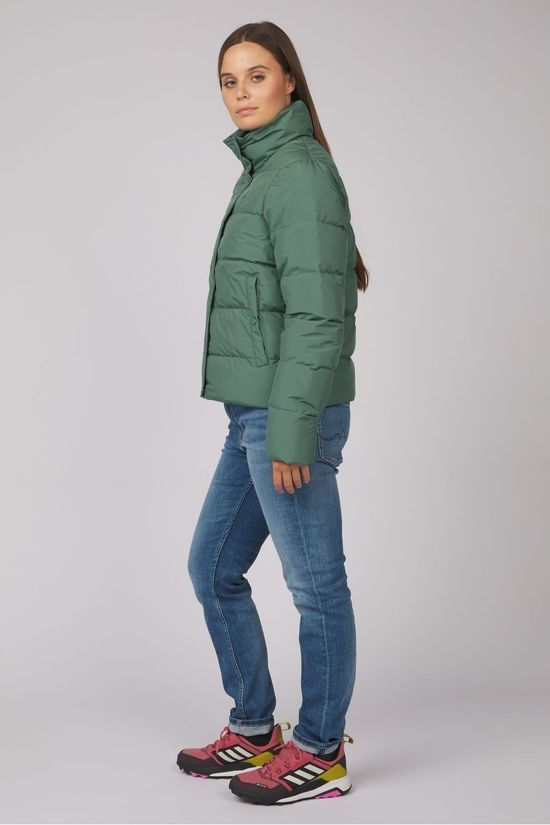 Ayacucho Doudoune Aarhus Recycled Cropped Button Jacket W Sage Leaf
