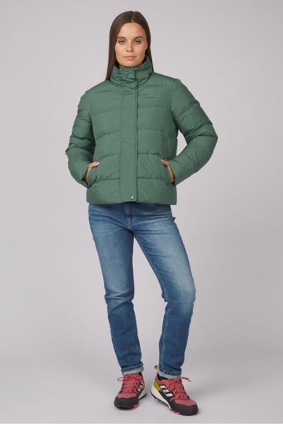 Ayacucho Doudoune Aarhus Recycled Cropped Button Jacket W Sage Leaf