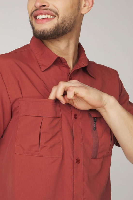 Ayacucho Chemise Jungle Travel Shirt Ss M Russet