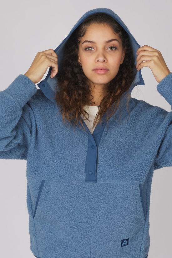 Ayacucho Polaire Peniche Sherpa Hoodie W Coronet Blue