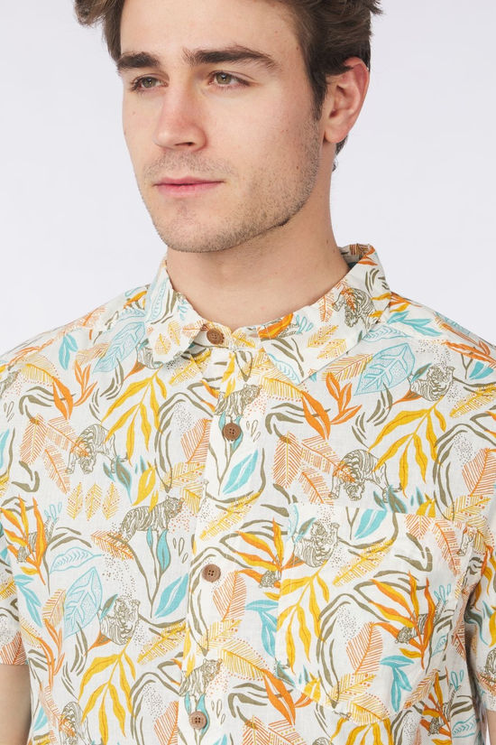 Sherpa Hemd Tiger Leaf Ss Shirt Masala