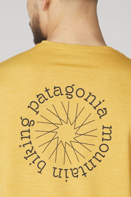 Patagonia T-Shirt Cap Cool Daily Graphic Lands Tee Spoke Stencil: Pufferfish Gold X-Dye
